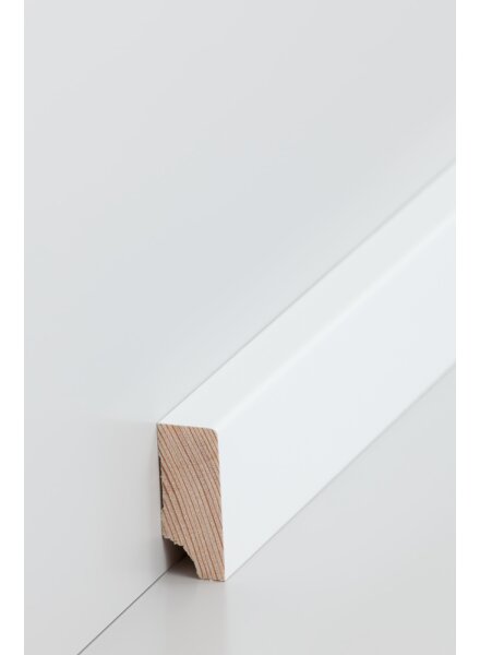 Holzfußleiste Kiefer weiß deckend 10 x 40 mm