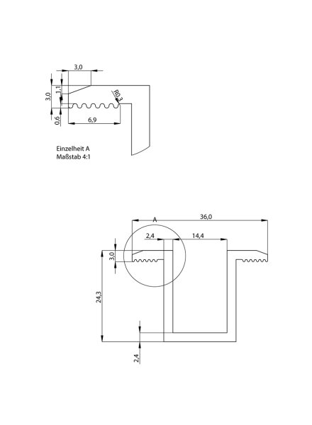 Mittelklemme silber für Solarmodule