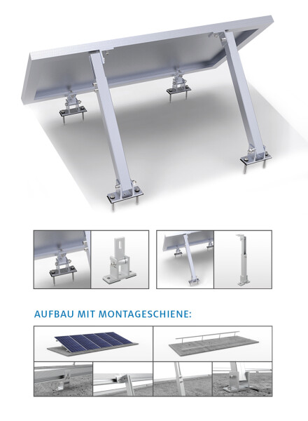 Aufständerung für Solarmodule 15 - 30°